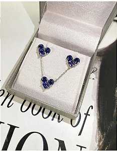 Conjunto Coração Gérbera Tanzanita