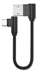 Cabo Usb Tipo C 30 Cm Curto L 90 Graus Carregamento E Dados