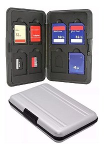 Case Micro E Sd Aluminio Porta Cartão Memoria Estojo Prata C