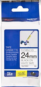 Fita Brother Tze-fx251 24mm Preto/branco Cor Preto-Branco