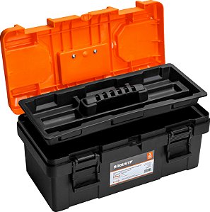 CAIXA PLÁSTICA PARA FERRAMENTAS ROBUST 17 POL. COM BANDEJA E TRAVA 3370157