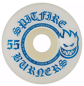 Roda De Skate Spitfire 55mm - Burner White & Blue 99D