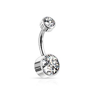 Piercing Umbigo Solitária Flat | Titânio