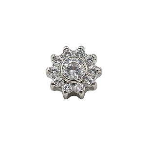 Joia Labret Mini Flor Pétalas | Titânio | Piercing de Orelha