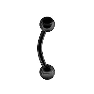 Piercing Curvado Liso | PVD Black | Piercing de Sobrancelha