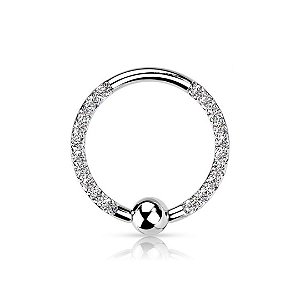 Captive com Pedras - Titânio | Piercing de Argola