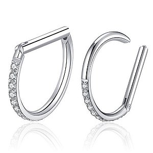 Segmento Cravejado Haste Reta | Titânio | Piercing de Argola
