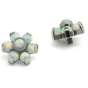 Joia Labret Flower Opala | Titânio | Piercing de Orelha