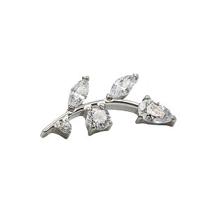 Joia Labret Galhos CZ | Titânio | Piercing de Orelha