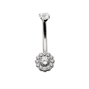 Piercing Umbigo Flower Cristal | Titânio