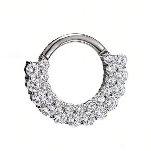 Segmento CZ Dupla Detalhes | Titânio | Piercing de Argola
