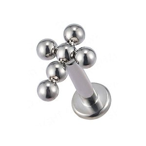 Joia Labret Mini Cruz | Push Pin | Titânio | Piercing de Orelha