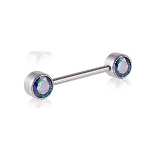 Piercing Mamilo Pedras Rainbow | Titânio | Piercing Íntimo