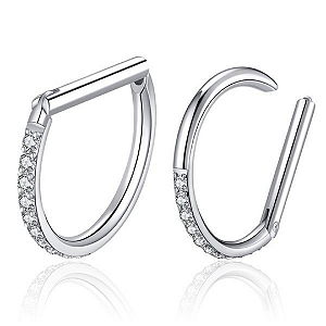 Segmento Cravejado Haste Reta | Titânio | Piercing de Argola