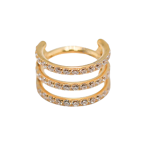 Segmento Zircônias Triplas | Tit. PVD Gold | Piercing de Argola
