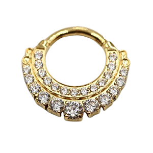 Segmento Duplo Frontal | Tit. PVD Gold | Piercing de Argola