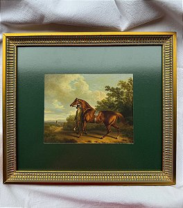 Alazão com seu cuidador