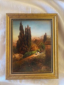 Gabinete de Setembro - Vista do jardim da Villa d'Este em Tivoli