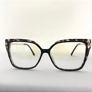 Armação Feminina Quadrada Acetato com Hastes Metal
