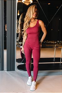 MACACÃO LONGO FITNESS BRUNA - MARSALA