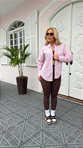 CONJUNTO FITNESS PREMIUM: TOP + LEGGING CÓS ALTO TL MARROM