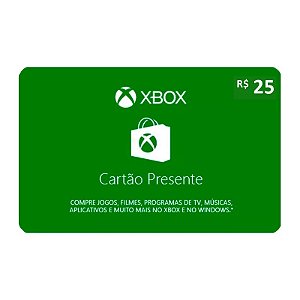 Gift Card Microsoft Xbox 25 reais
