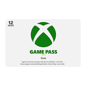Assinatura Xbox Game Pass Core 12 Meses