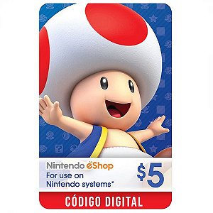 Gift Card Nintendo eShop 5 Dólares