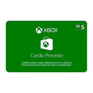 Gift Card Microsoft Xbox 5 reais