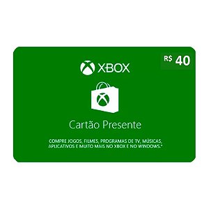 Gift Card Microsoft Xbox 40 reais
