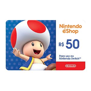 Gift Card Nintendo Switch 50 Reais