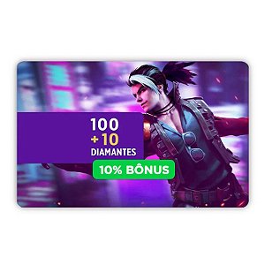 Gift Card Free Fire 100 diamantes + 10% de Bônus