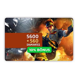 Gift Card Free Fire 5600 diamantes + 10% de Bônus