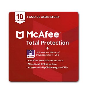 Mcafee Total Protection 10 Dispositivos + Safe Connect
