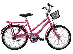 Bicicleta Cairu Aro 20 Genova com Cesta Rosa/Pink