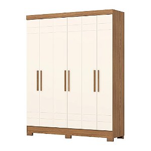 Guarda-roupa Briz 6 Portas B369 Nature/Off White HP Heinn