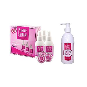 Plástica Natural Eloisa Medina Rejuvenescedor Facial 120ml kit c/3 unidades + 1 Sabonete Líquido c/ colágeno
