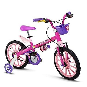 Bicicleta Infantil Aro 16 5 á 8 anos Top Girls Rosa Nathor