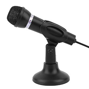 Microfone Multimídia Com Cabo Adaptador P2 Preto Studio Max