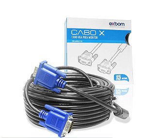 Cabo VGA Para Monitor PC TV 15 Metros CBX-MVGA150 Exbom