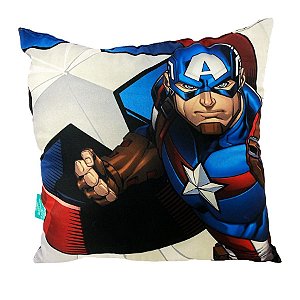 Almofada Avengers Capitão 40x40cm Microfibra Zona Criativa