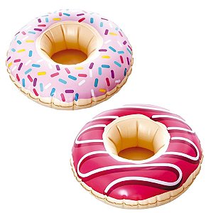 2 Bóias Porta Copo Lata Donuts Infláveis Piscina Bel Lazer
