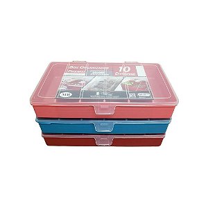 Box Organizador Pequeno com 10 Divisórias Plástico Colorido