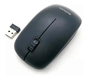 Mouse Óptico sem Fio 2,4G Plug and Play Preto MS-S22 Exbom