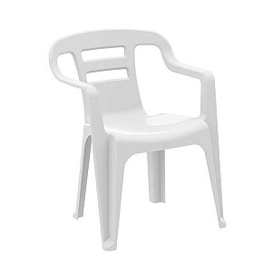 Cadeira Poltrona Apoio de Braço Flow Branca Mor