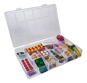 Box Organizador M com 13 Divisórias Plástico Transparente MB