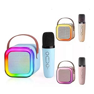 Caixa de Som Bluetooth Com Karaoke Microfone Sem Fio K12