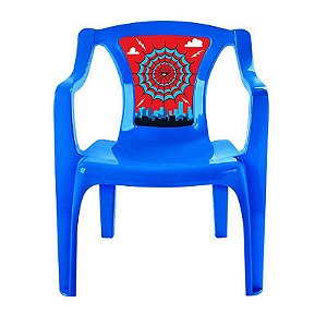 Cadeira Infantil Poltrona Plástica Homem Aranha Azul Arqplast