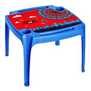 Mesa Infantil De Plástico Homem Aranha Azul Arqplast