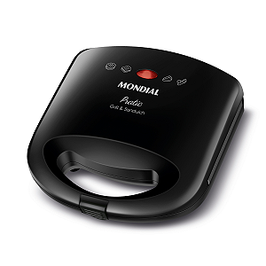 Grill E Sanduicheira Pratic Mondial Preto SN 01